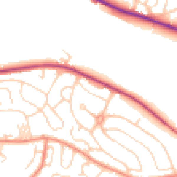 Daytime road noise heatmap for LS13 2SS