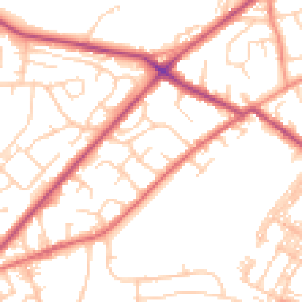 Daytime road noise heatmap for LS13 3LW