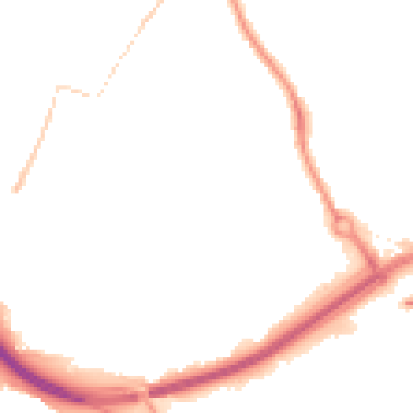 Night-time road noise heatmap for LS13 3RE