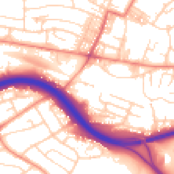 Daytime road noise heatmap for LS13 4EX