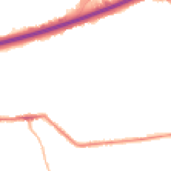 Night-time road noise heatmap for LS13 4PL