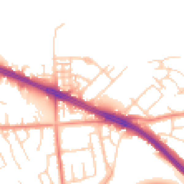 Daytime road noise heatmap for LS26 0AB