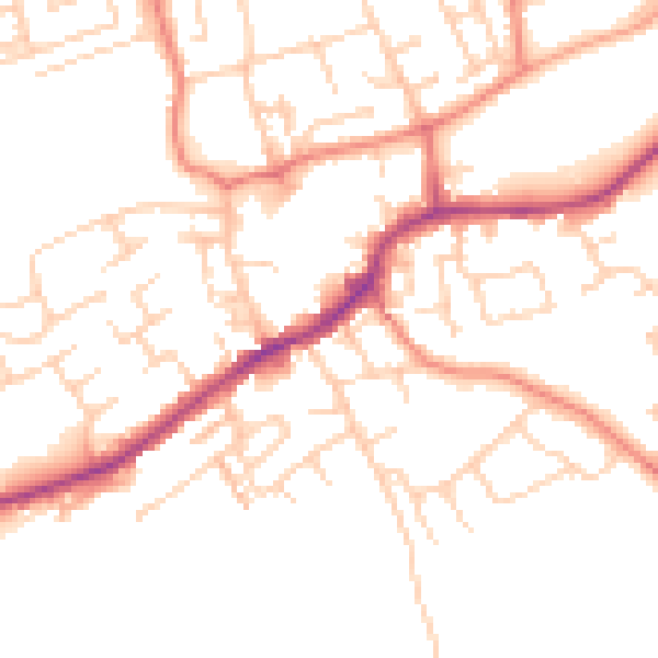 Daytime road noise heatmap for LS26 0AG