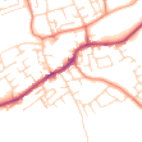 Daytime road noise heatmap for LS26 0AL