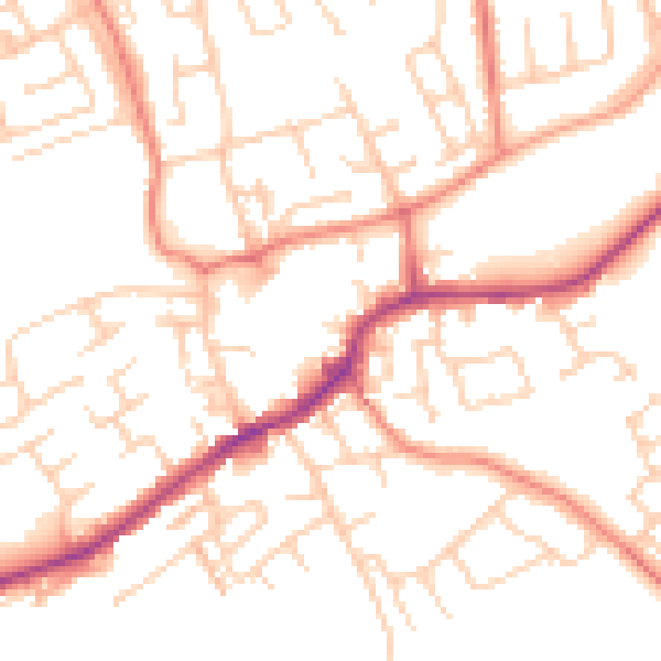 Daytime road noise heatmap for LS26 0AP
