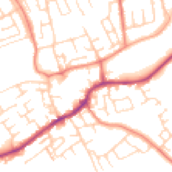 Daytime road noise heatmap for LS26 0AT