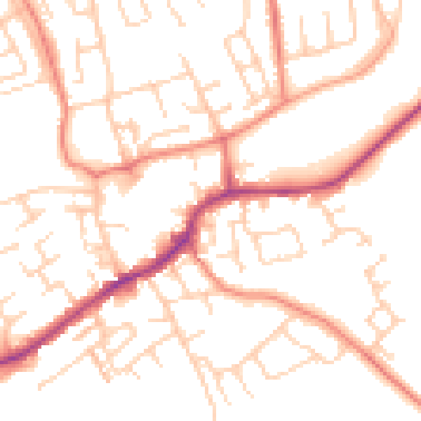 Daytime road noise heatmap for LS26 0AX
