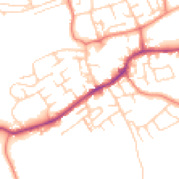 Daytime road noise heatmap for LS26 0BF