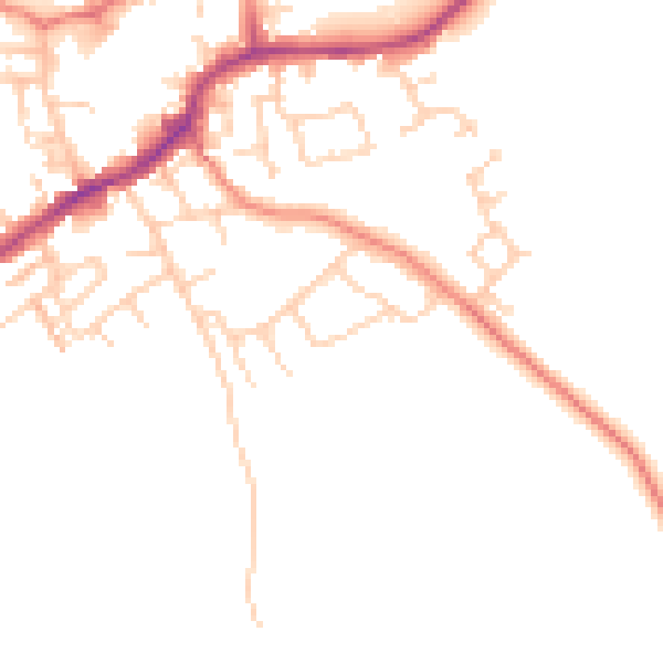Daytime road noise heatmap for LS26 0BN