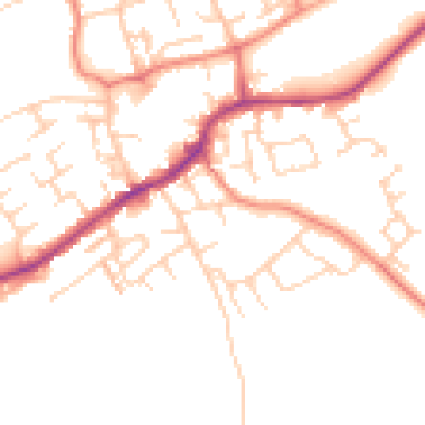 Daytime road noise heatmap for LS26 0BP