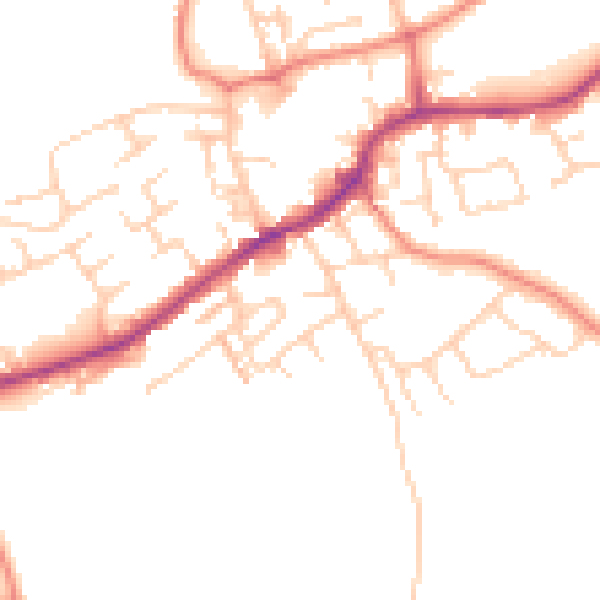 Daytime road noise heatmap for LS26 0BX