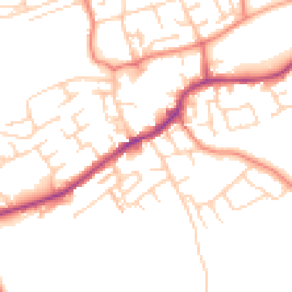 Daytime road noise heatmap for LS26 0BY