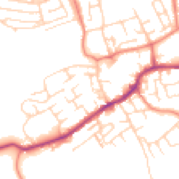 Daytime road noise heatmap for LS26 0DG
