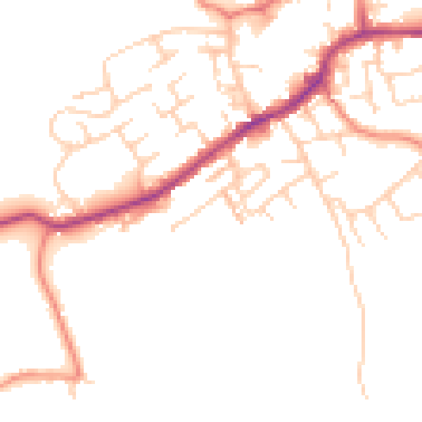 Daytime road noise heatmap for LS26 0DN