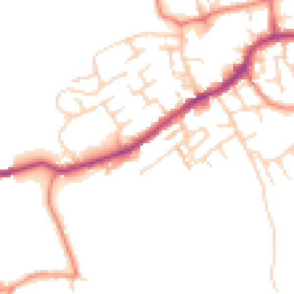 Daytime road noise heatmap for LS26 0DS