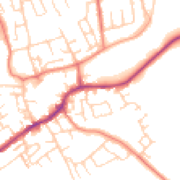 Daytime road noise heatmap for LS26 0DX