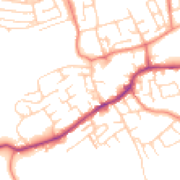 Daytime road noise heatmap for LS26 0ED