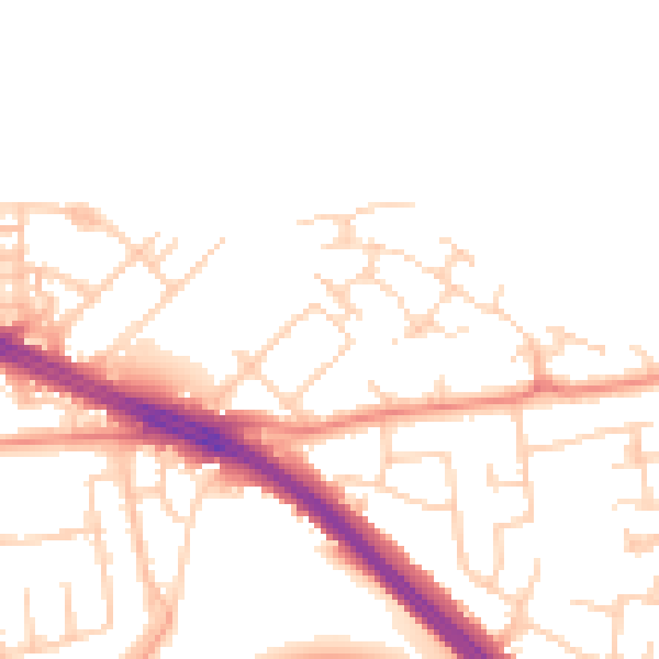 Daytime road noise heatmap for LS26 0HF