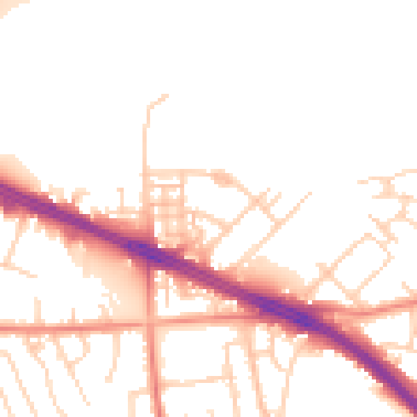 Daytime road noise heatmap for LS26 0JT