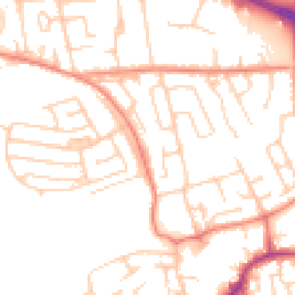 Daytime road noise heatmap for LS26 0PD