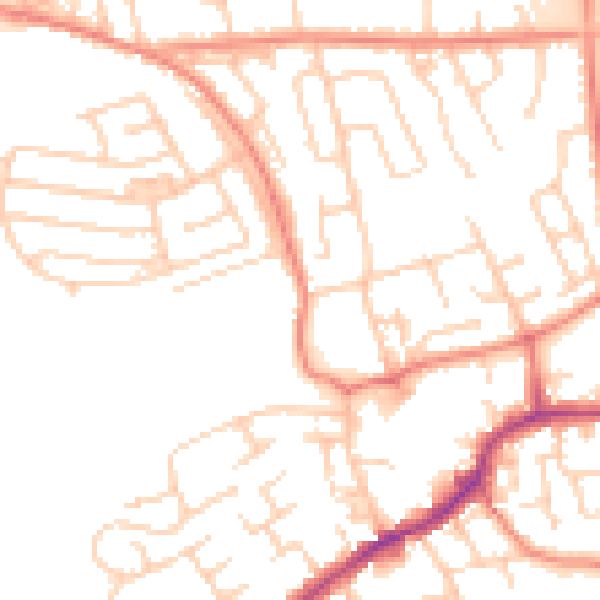 Daytime road noise heatmap for LS26 0QN