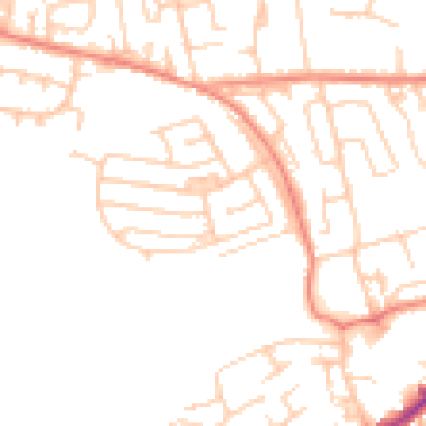 Daytime road noise heatmap for LS26 0QR