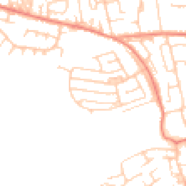 Daytime road noise heatmap for LS26 0QU