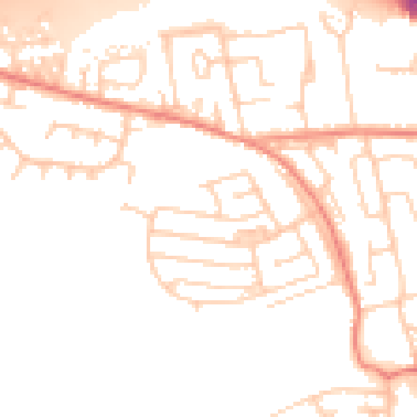 Daytime road noise heatmap for LS26 0QZ
