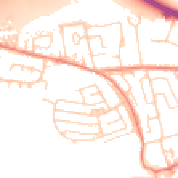 Daytime road noise heatmap for LS26 0RA