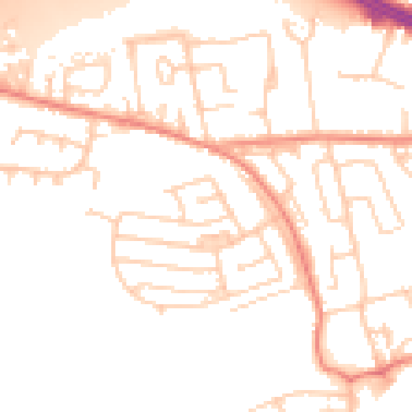 Daytime road noise heatmap for LS26 0RB