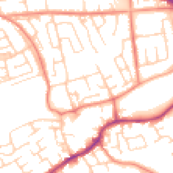 Daytime road noise heatmap for LS26 0RX