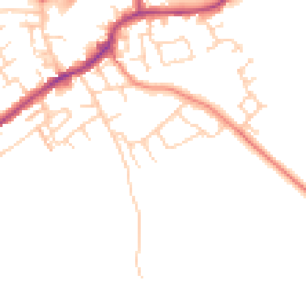 Daytime road noise heatmap for LS26 0TF