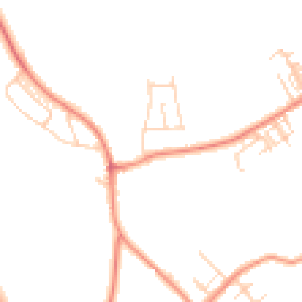 Daytime road noise heatmap for LS26 8AU