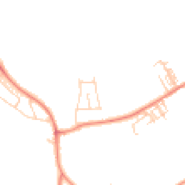 Daytime road noise heatmap for LS26 8BB