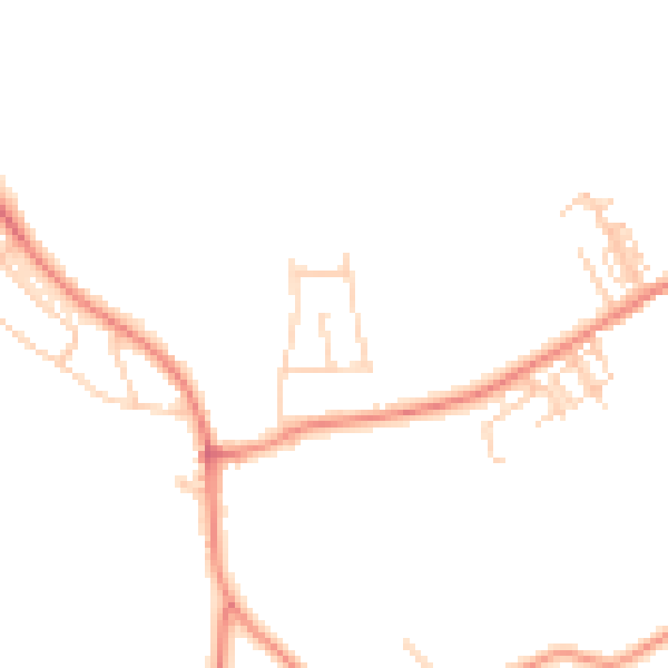 Daytime road noise heatmap for LS26 8BG