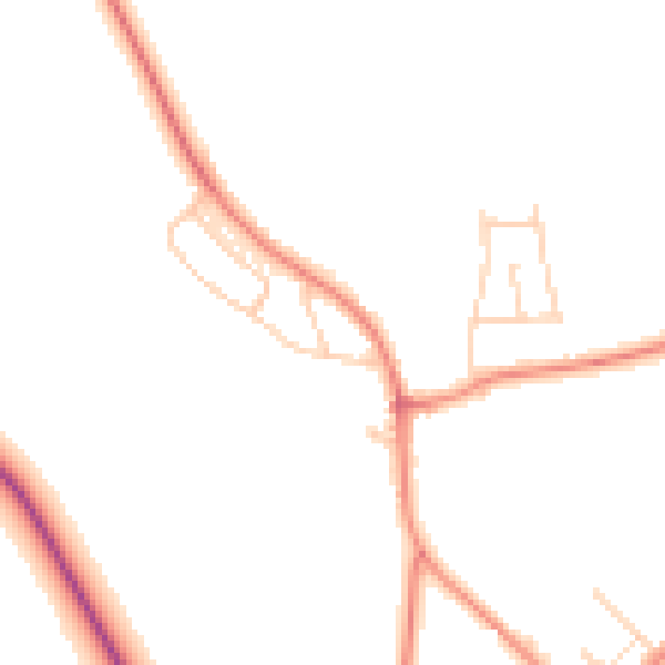 Daytime road noise heatmap for LS26 8BL