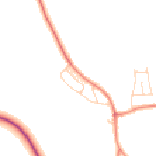Daytime road noise heatmap for LS26 8BP
