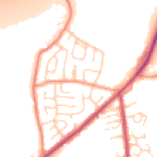 Daytime road noise heatmap for LS26 8DX