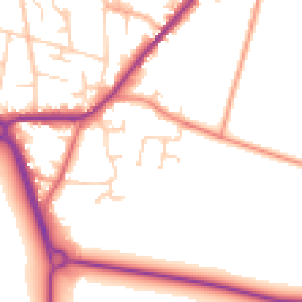 Daytime road noise heatmap for LS26 8FA