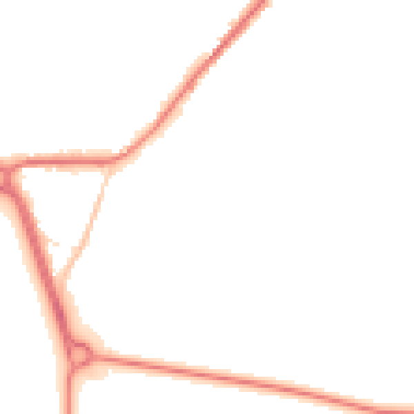 Night-time road noise heatmap for LS26 8FA
