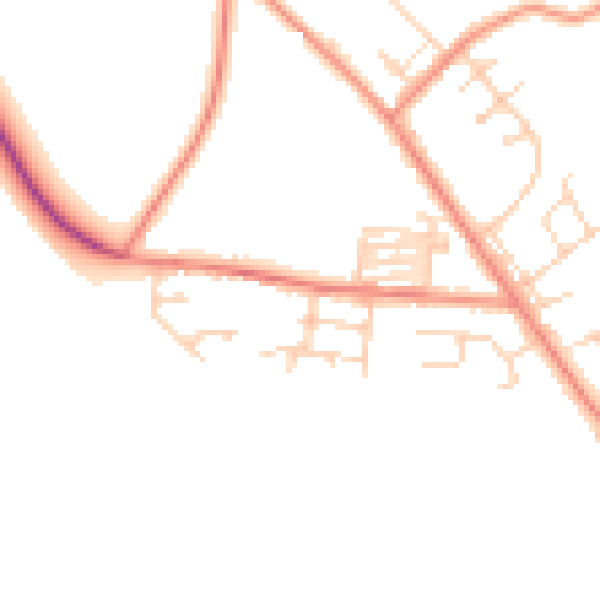 Daytime road noise heatmap for LS26 8FB