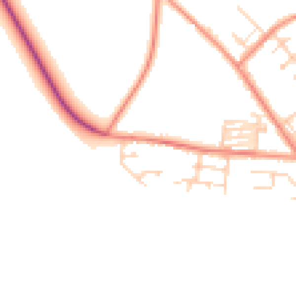 Daytime road noise heatmap for LS26 8FD