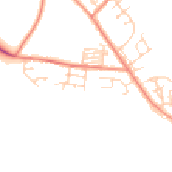 Daytime road noise heatmap for LS26 8FS