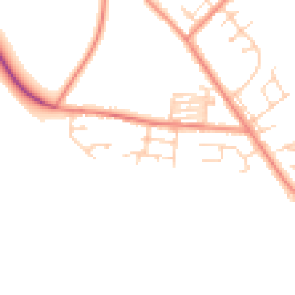 Daytime road noise heatmap for LS26 8FT