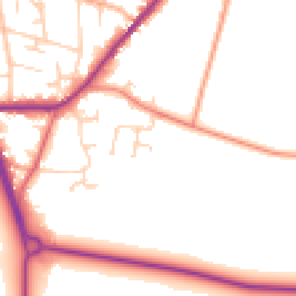 Daytime road noise heatmap for LS26 8FU