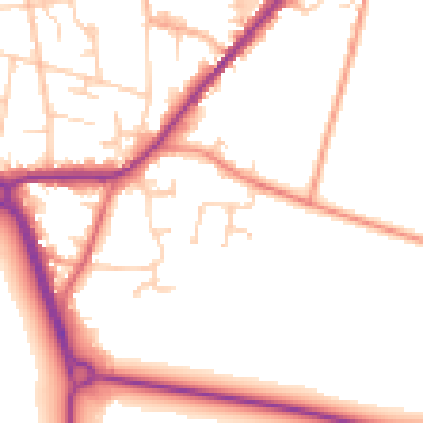 Daytime road noise heatmap for LS26 8FX