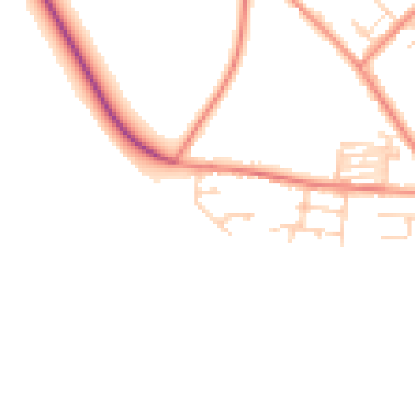 Daytime road noise heatmap for LS26 8GE