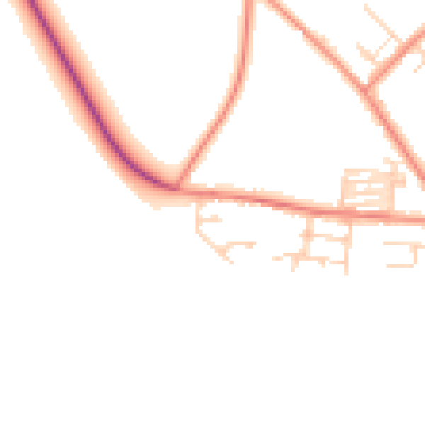 Daytime road noise heatmap for LS26 8GF