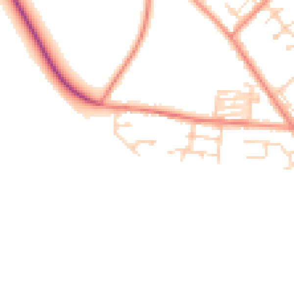 Daytime road noise heatmap for LS26 8GG