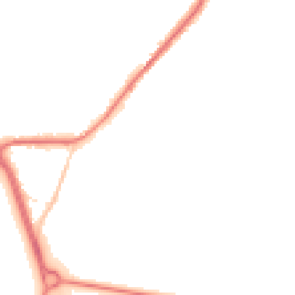 Night-time road noise heatmap for LS26 8HY